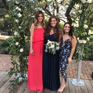 Show Me Your MuMu Strapless Coral Pink Maxi Dress